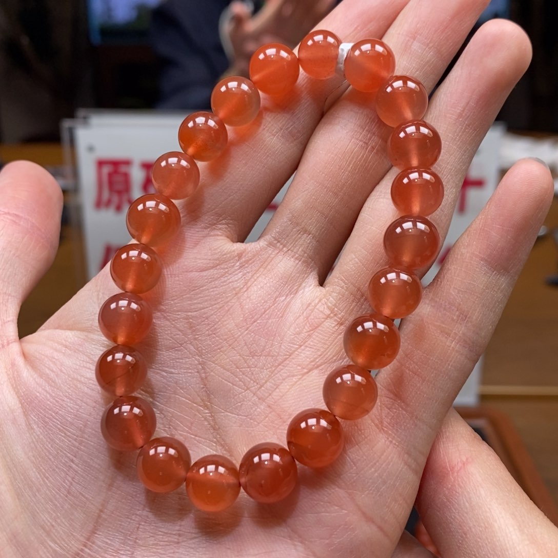 南红玛瑙串未镶嵌9➕冰橙