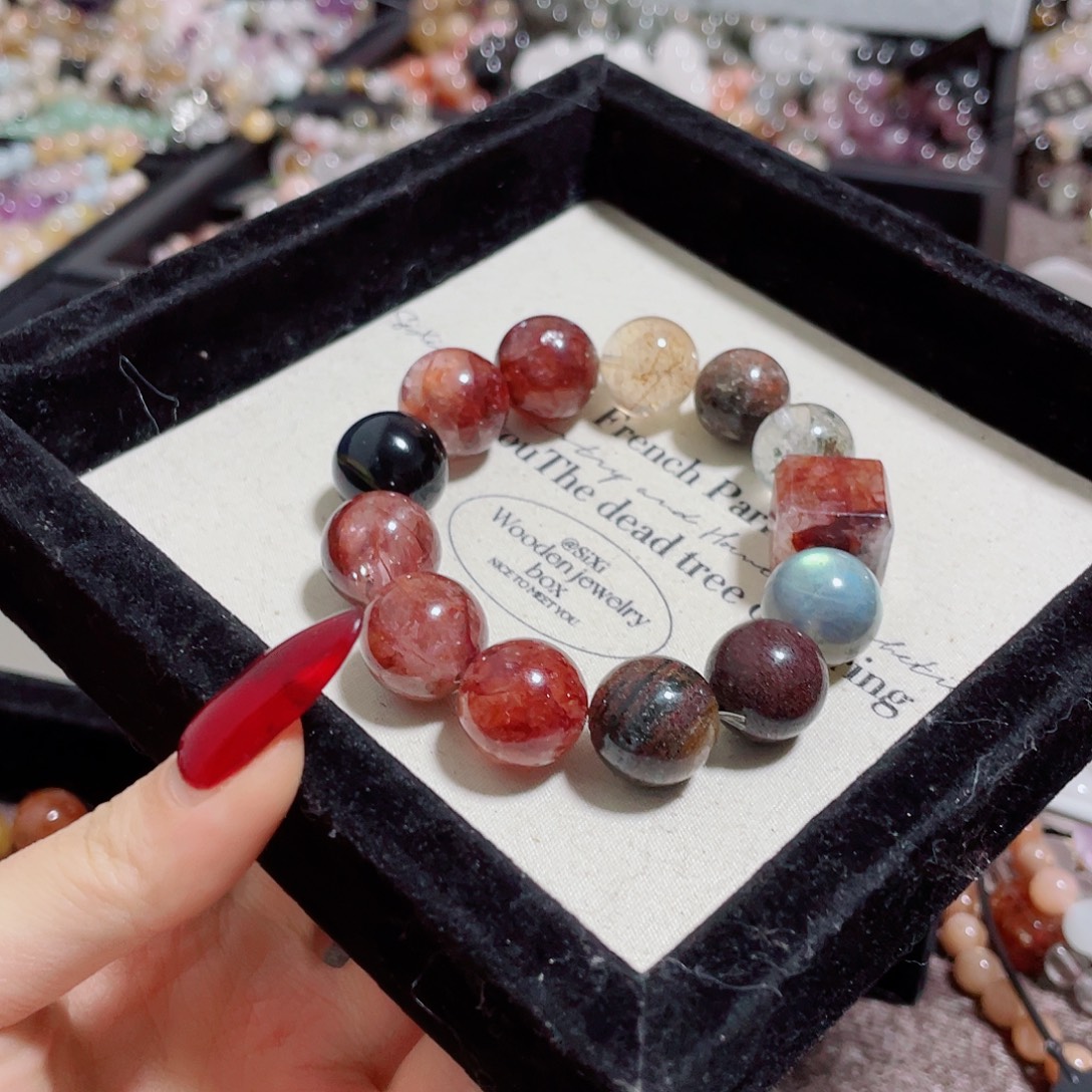 水晶手链未镶嵌红胶花