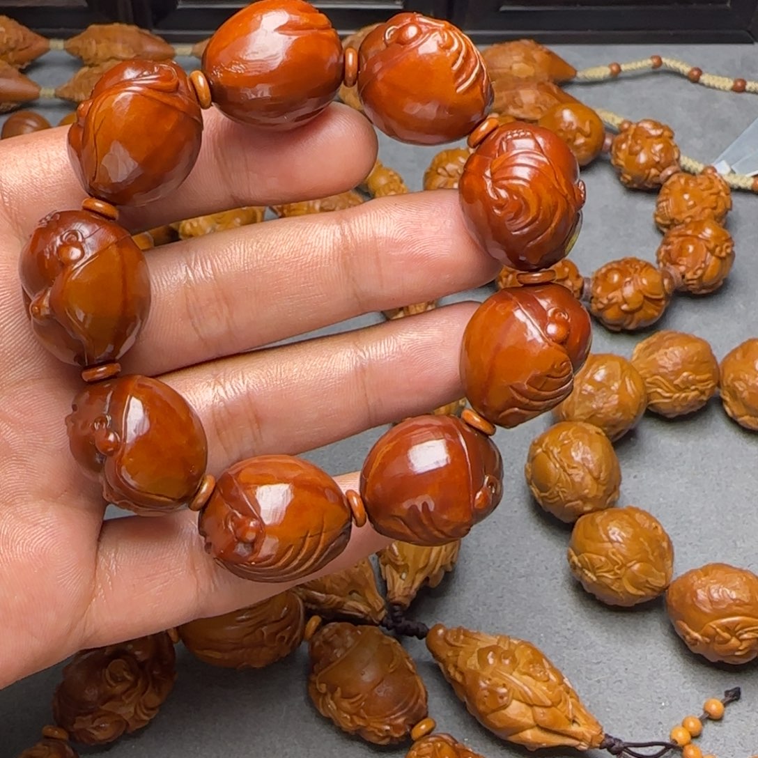 【闪购商品】橄榄核手串/手链梦梵 八宝弥勒