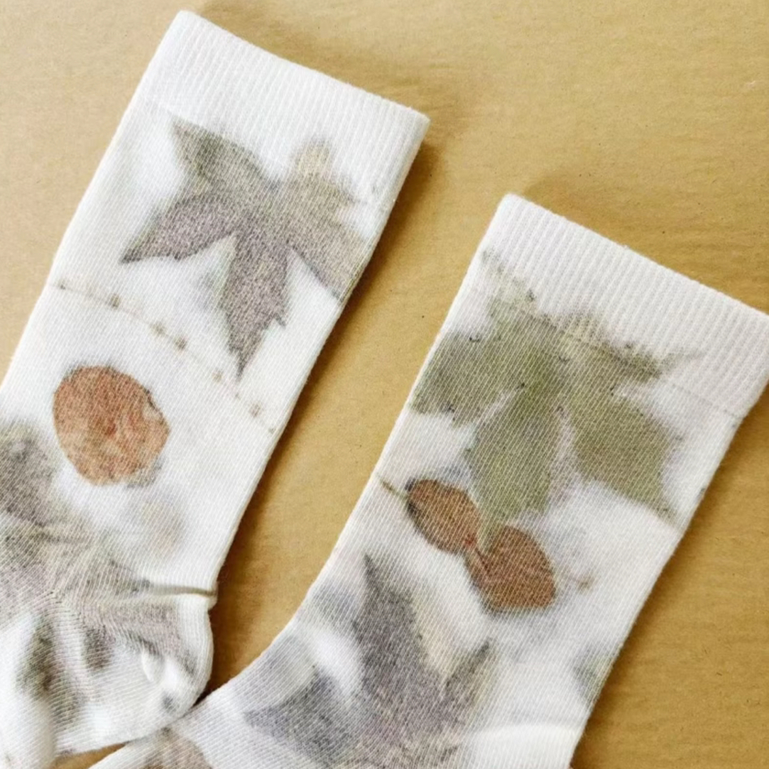 【棉袜子】植物印染袜子，男女通款，纯棉