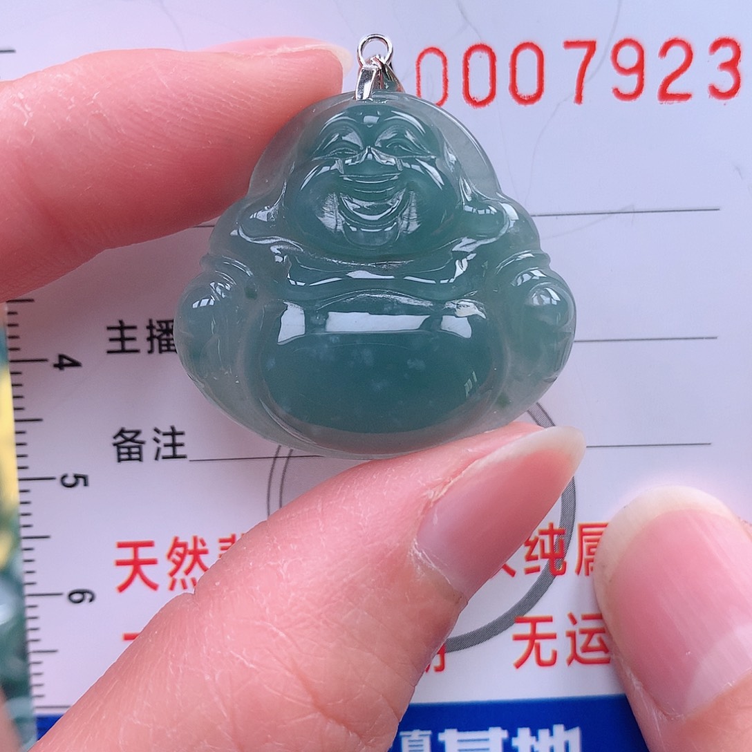 翡翠颈饰银S925镶嵌吊坠