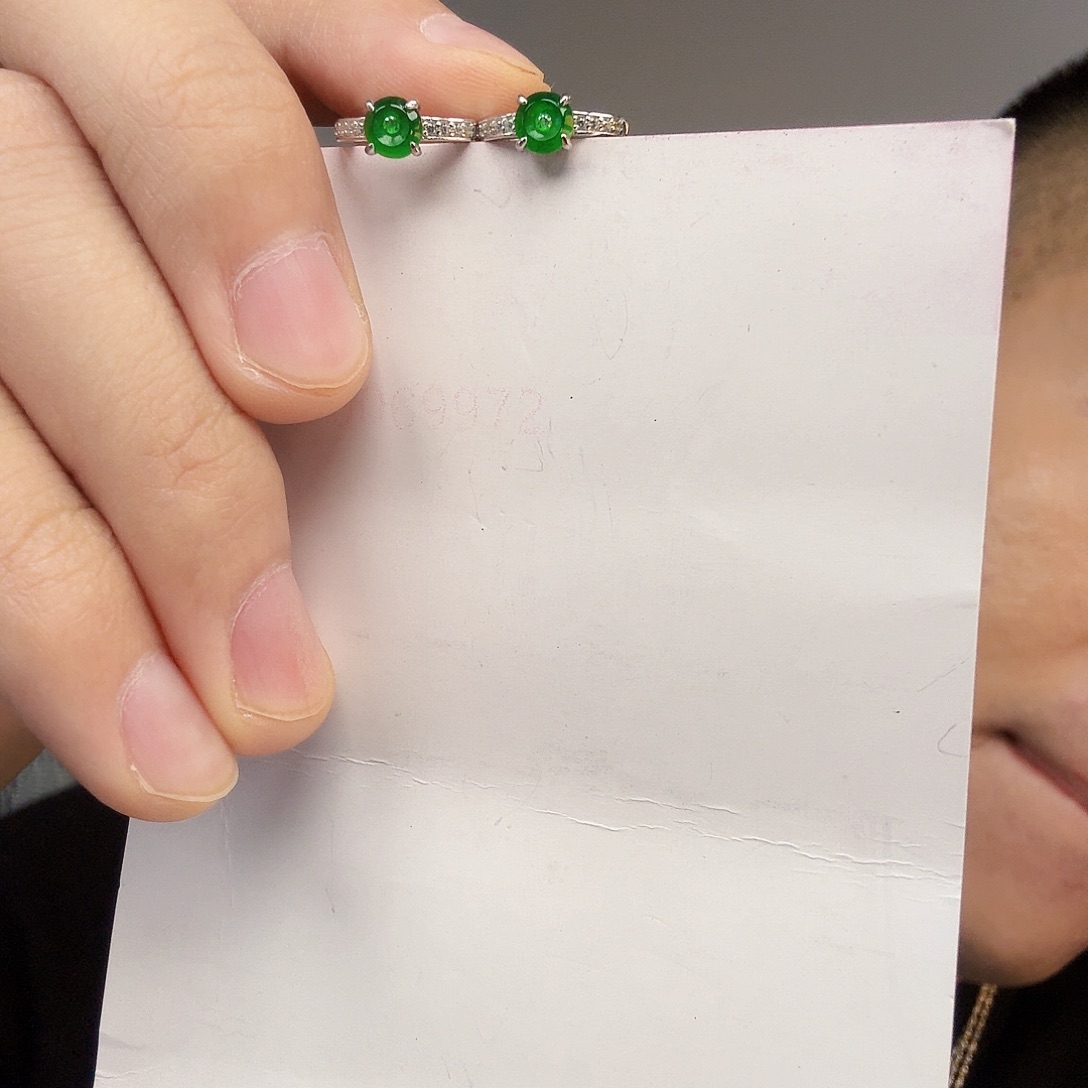 翡翠未镶嵌颈饰一对