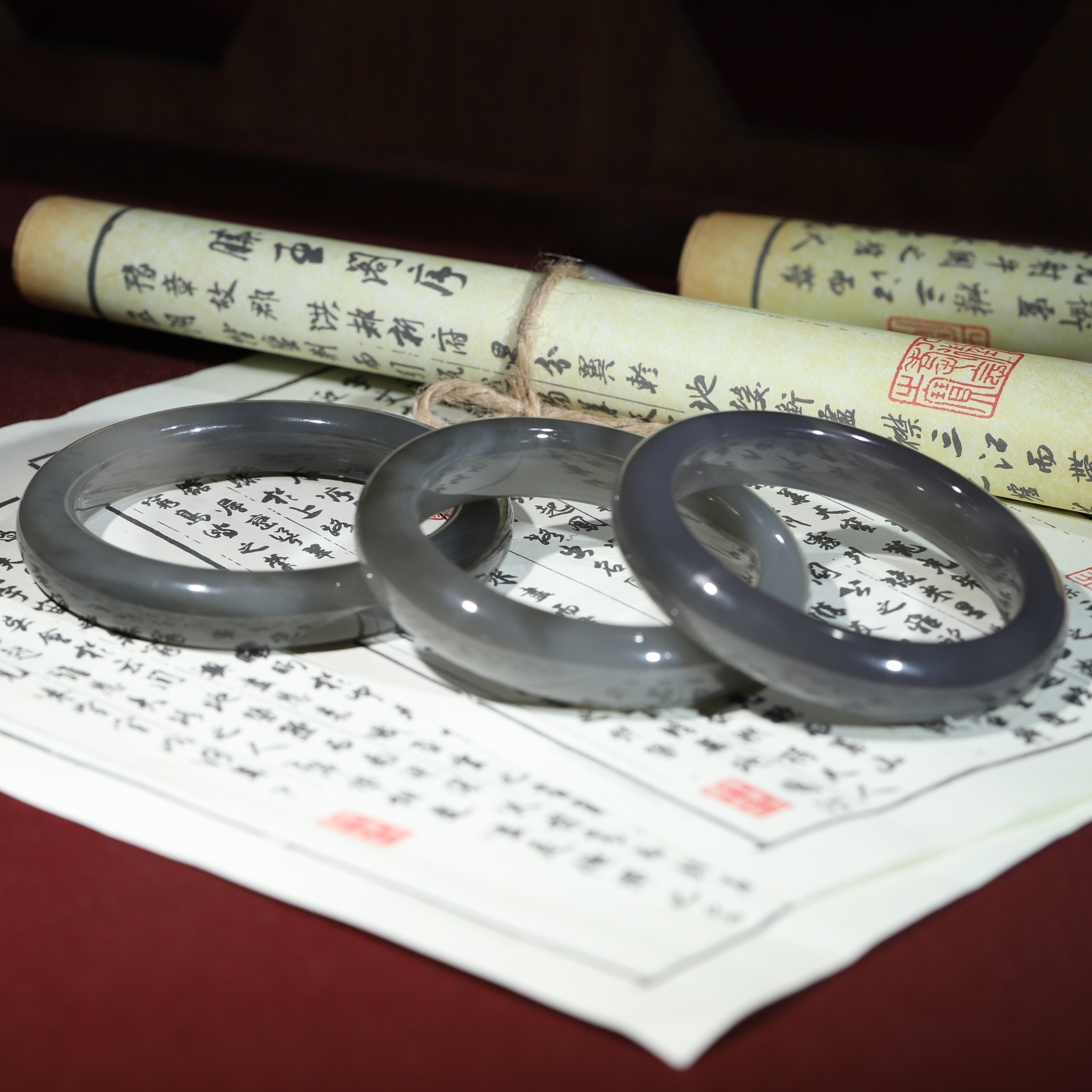 汪氏珠宝【央广】和田玉冰烟紫手镯 WS121604 多样性发其一