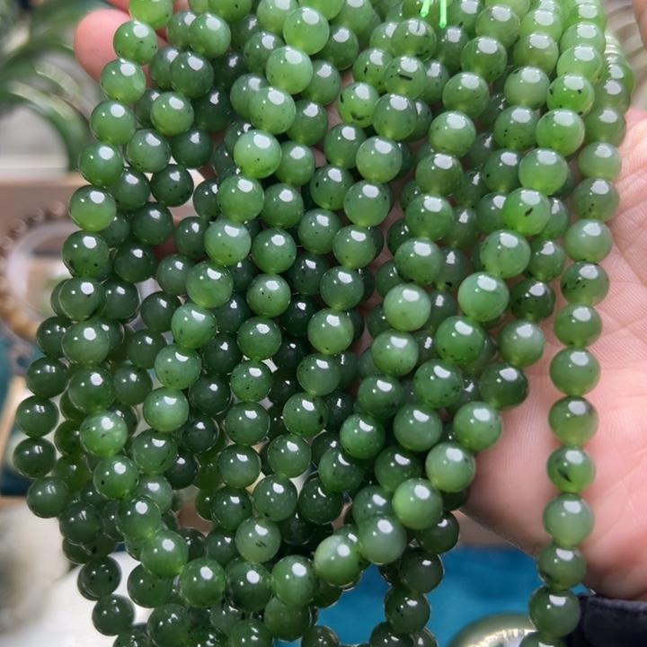 和田玉（碧玉）颈饰未镶嵌碧玉妈妈链卡8