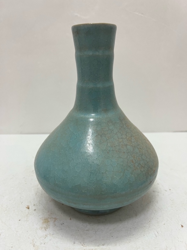 汝窑清凉寺胆瓶器型规整冰片纹胎质干老纯手工老物件