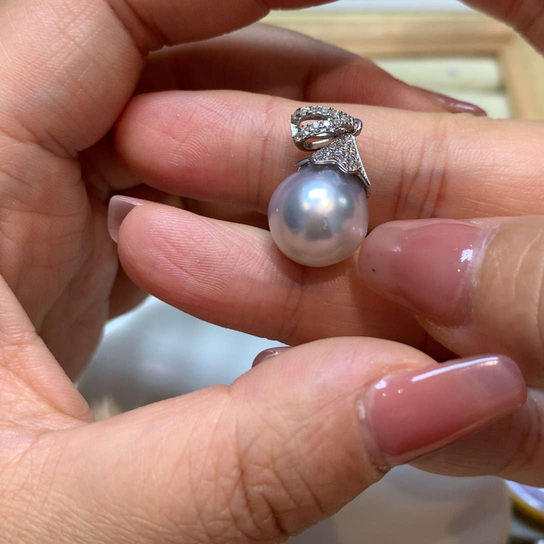 海水珍珠颈饰银S925镶嵌