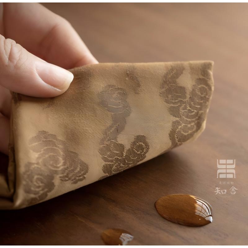 知舍-祥云茶巾-黄色-茶器-茶具