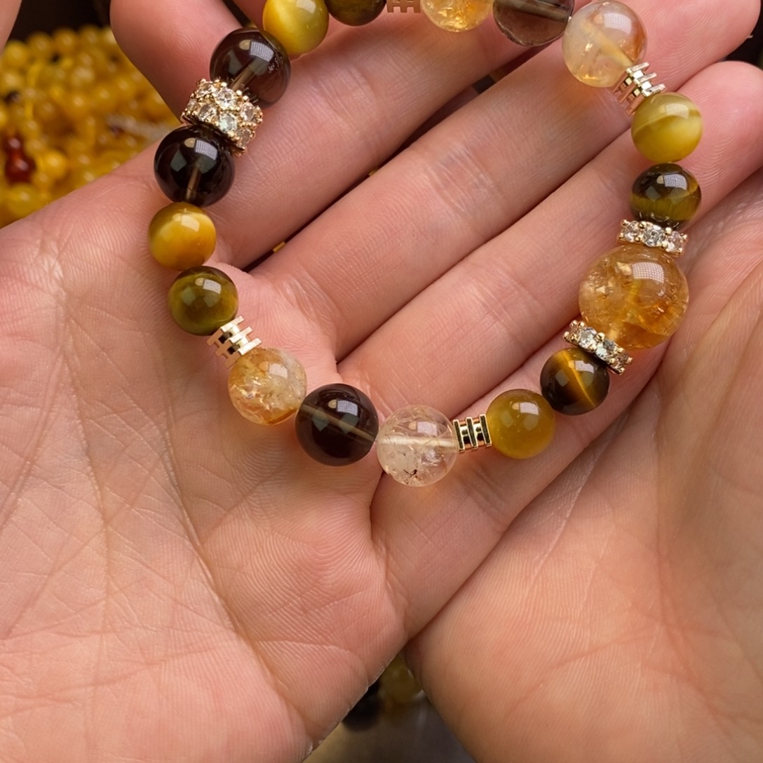 黄晶手链未镶嵌水晶