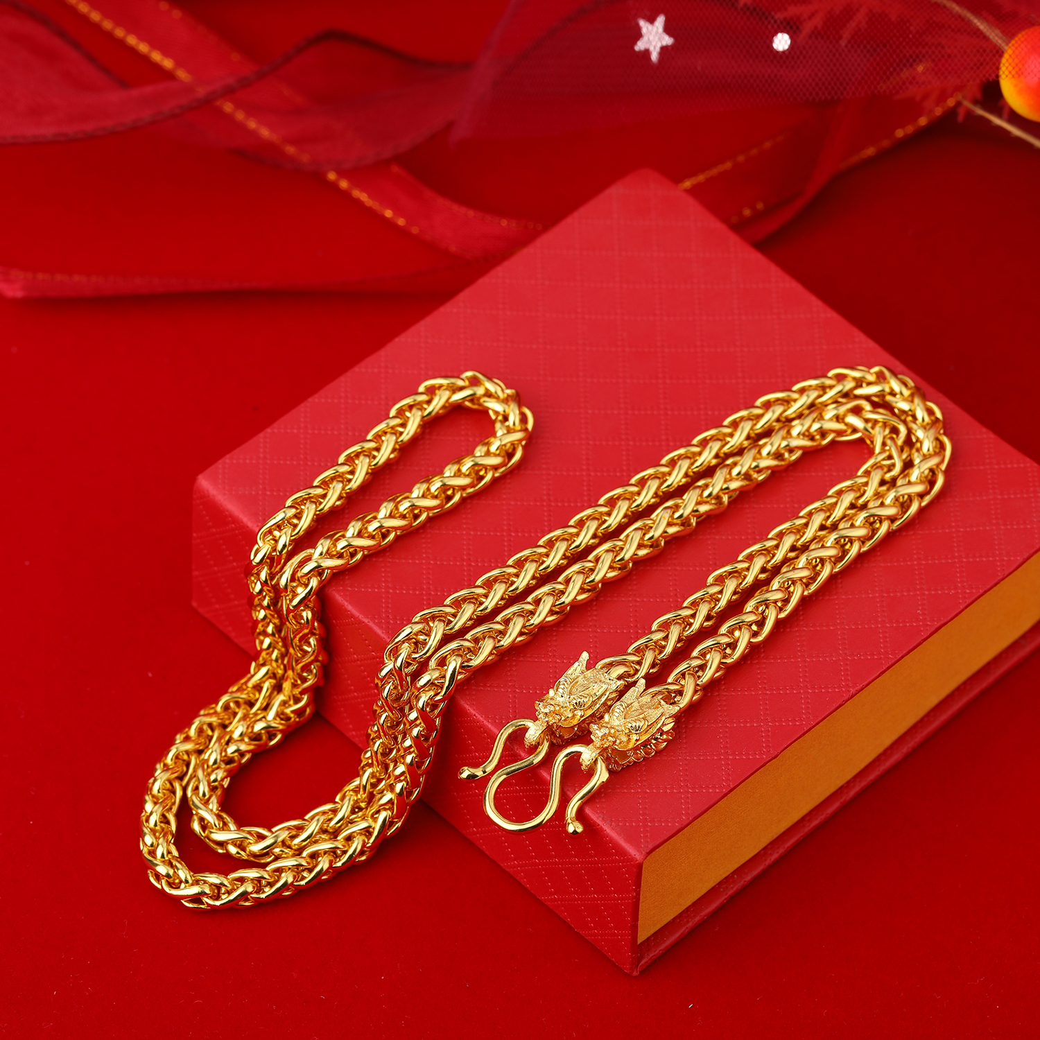 【精品高订】百搭金色男士龙头肖邦项链