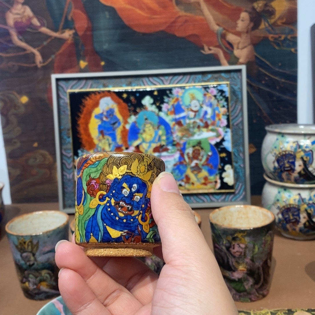 手工手绘不动茶杯