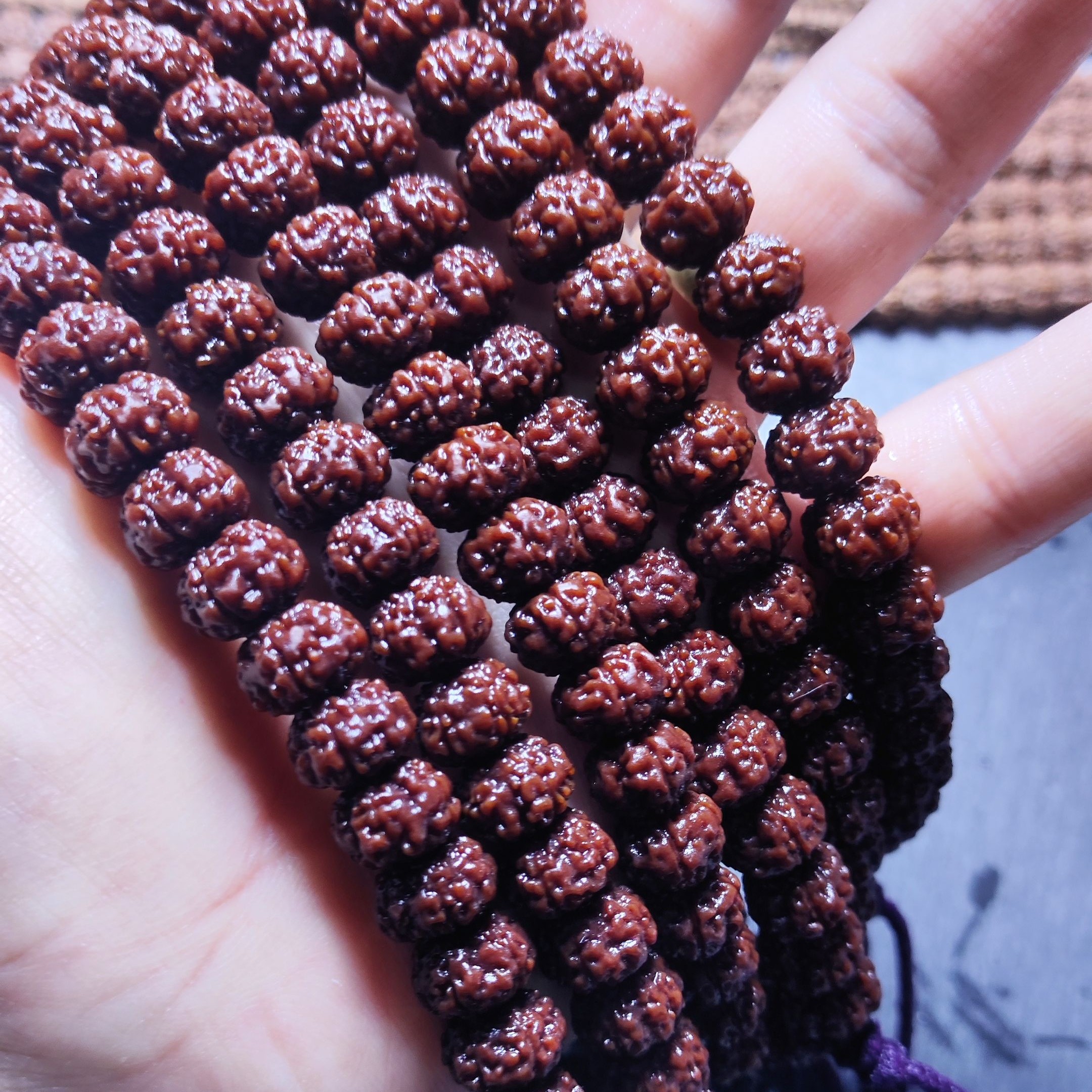 原生态凹底梅花精品小金刚菩提手串手持南瓜桩全品顺色