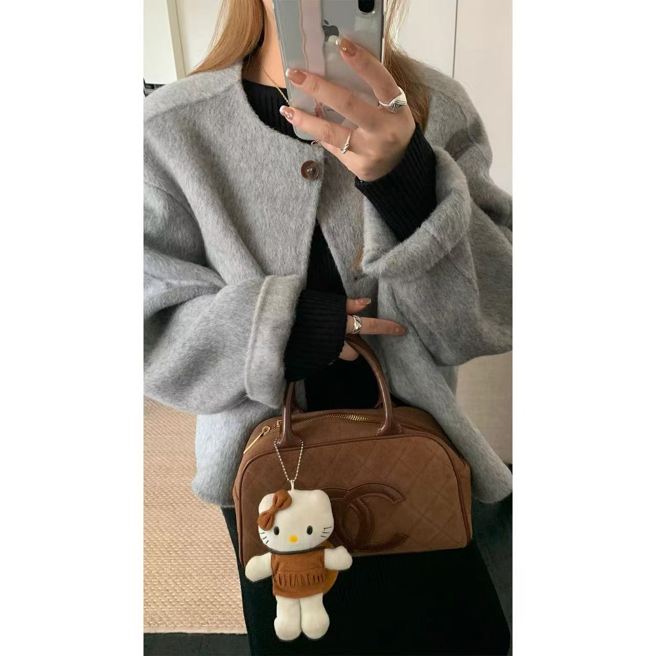 QianRH-9837秋冬季新款韩系小香风短款氛围感外套