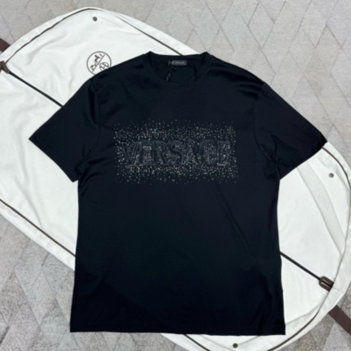 全新未使用 VERSACE/范思哲 132976 重工满天星水钻刺绣T恤