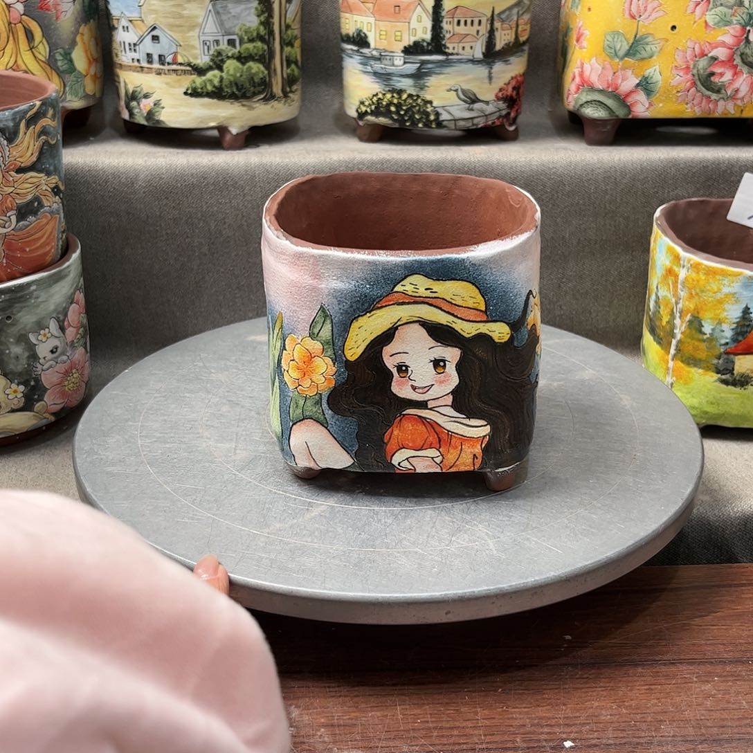 紫砂花盆微瑕花盆