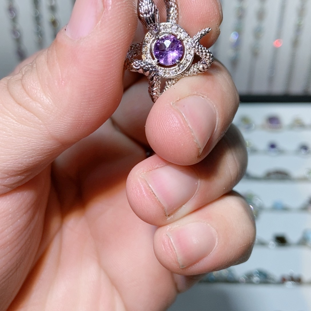 紫晶珠宝半成品银S925镶嵌