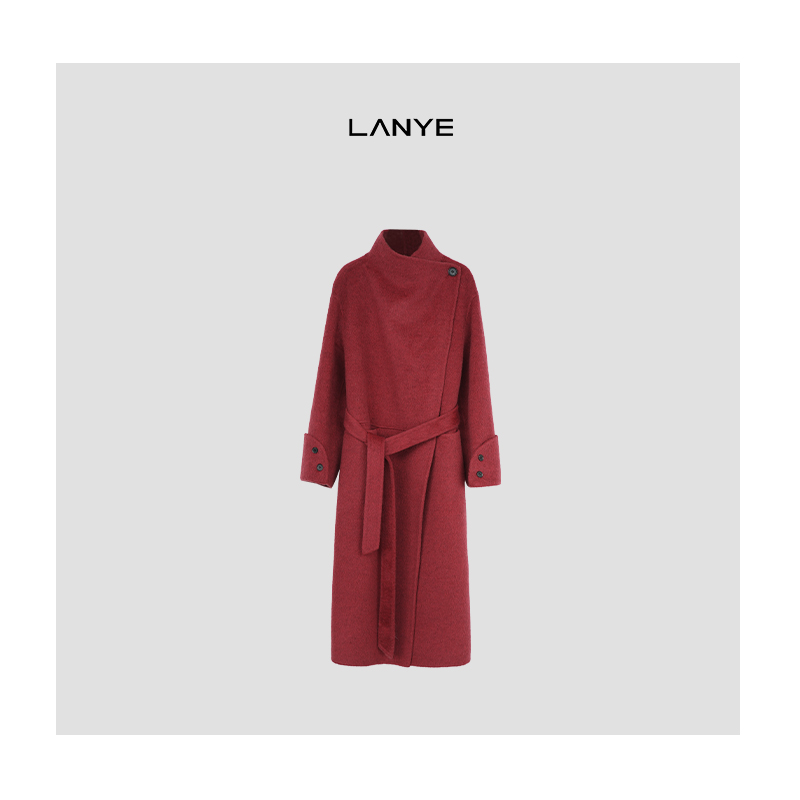 G07 LANYE 【拉菲】轻奢绵羊毛牦牛绒桑蚕丝毛呢大衣
