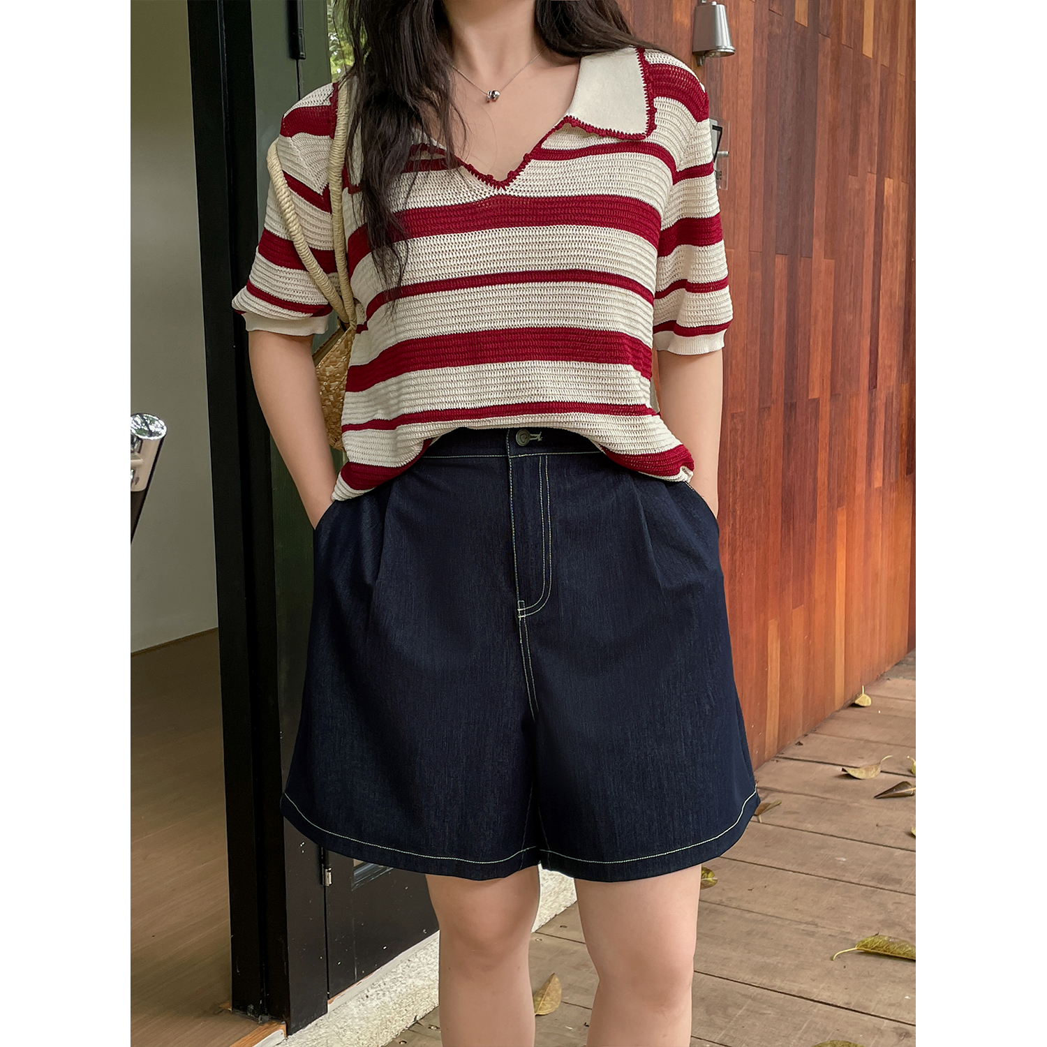 【现现专场】大码胖mm四分凉凉牛仔短裤高腰a字显瘦百搭松弛感裤子