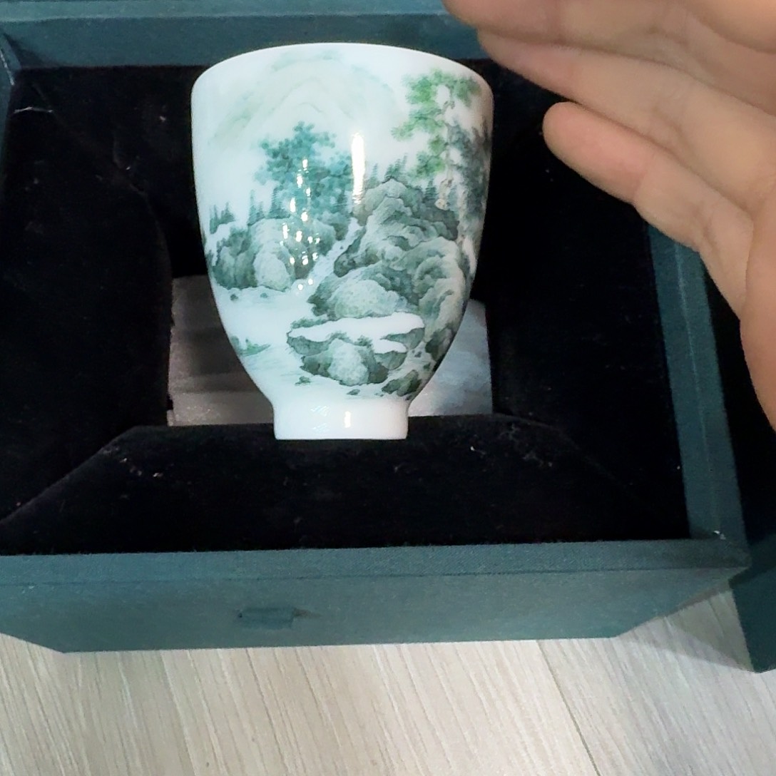 瓷片春*也当代景德镇陶瓷手绘茶具