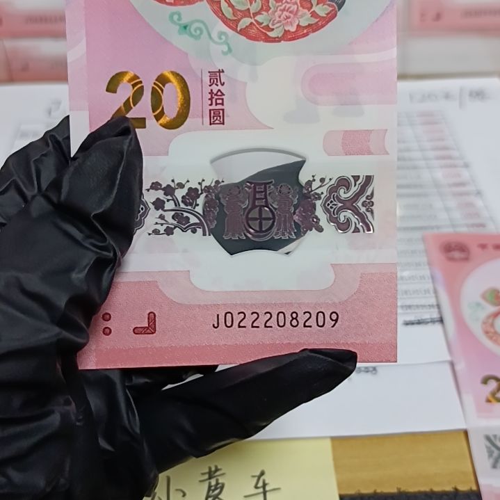 塑料蛇钞号码如图所示022208209