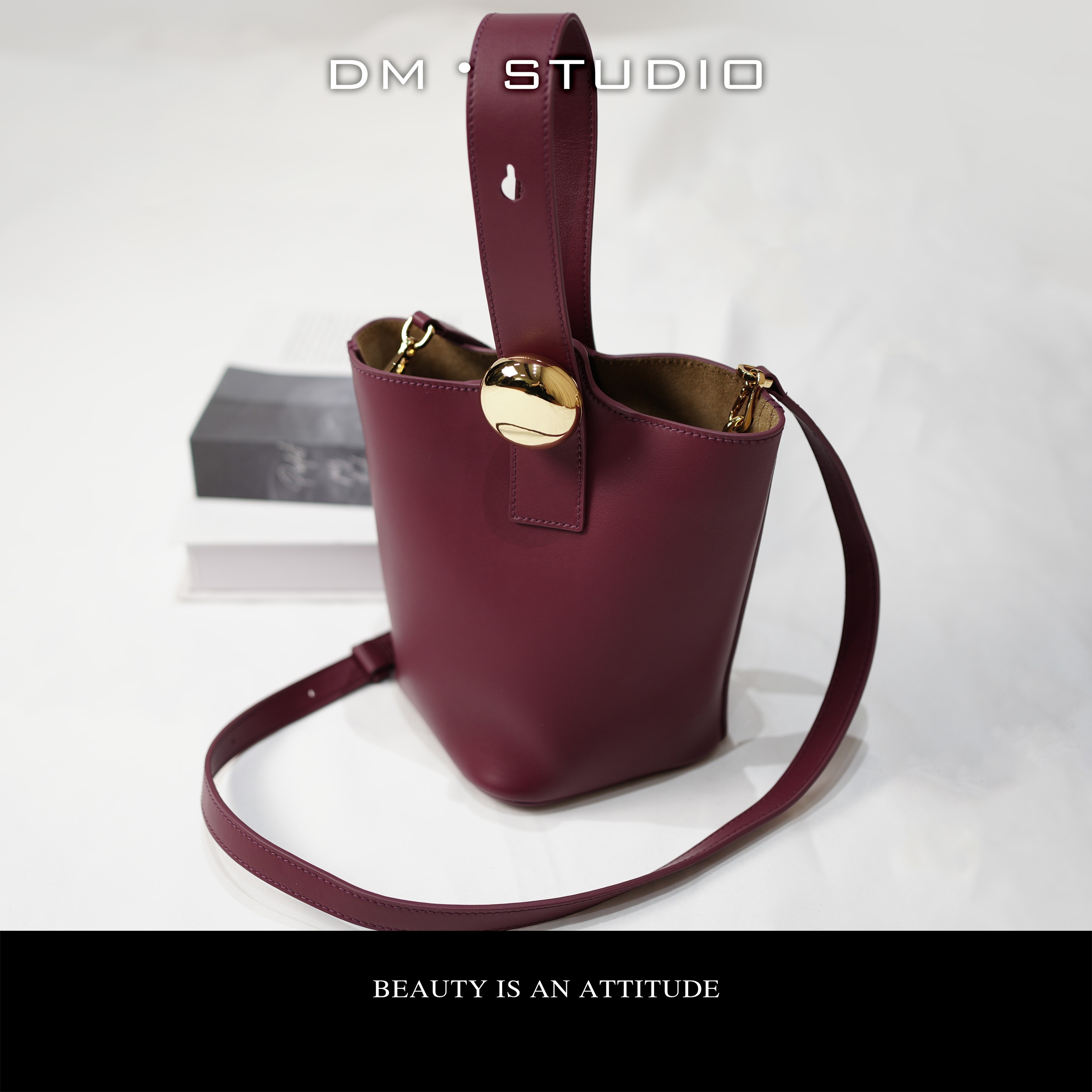 DEDM-DM•STUDIO/轻奢高级感法式质感头层牛皮手提包单肩包（8264）