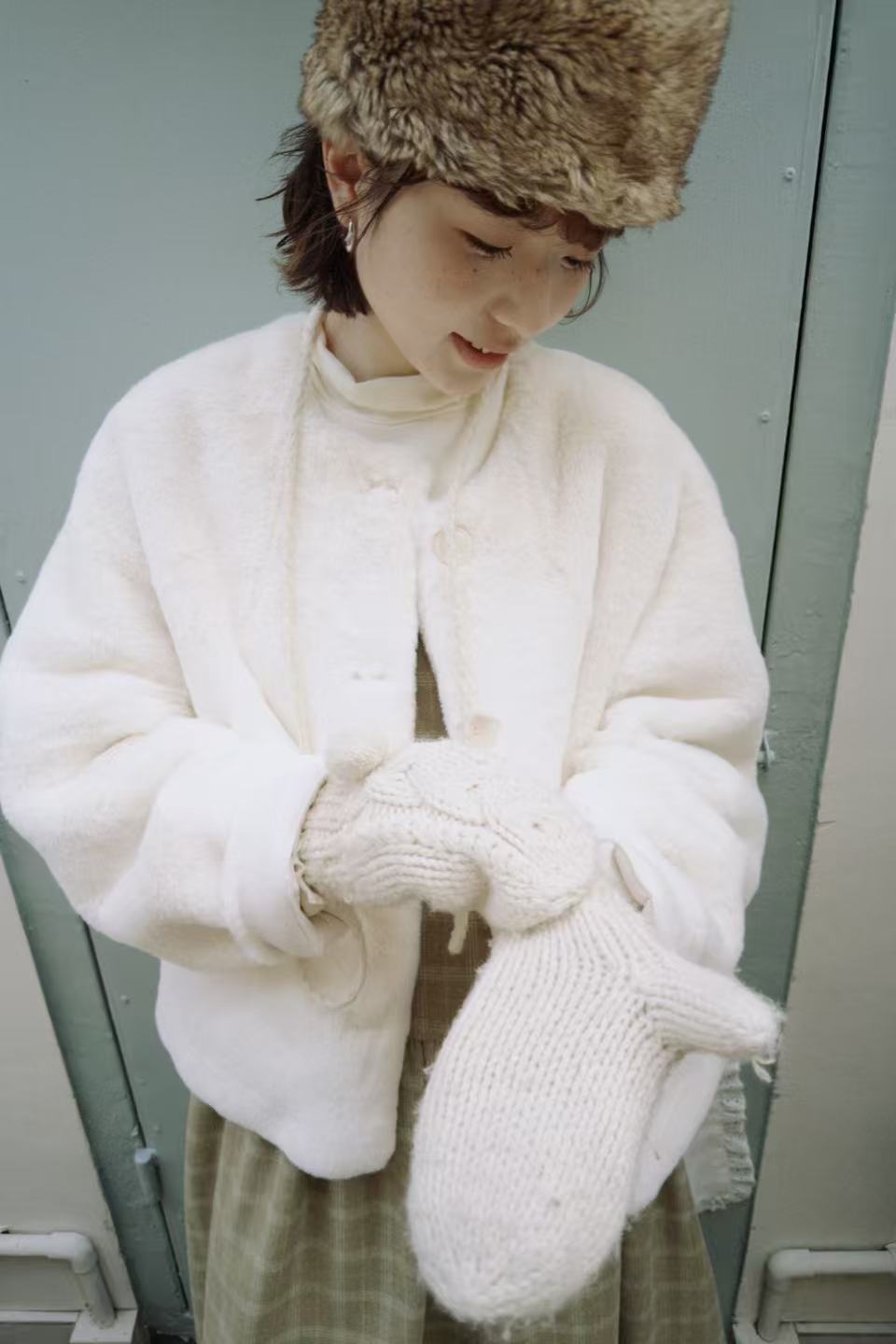 秋屿moment 百搭休闲保暖毛茸茸短外套