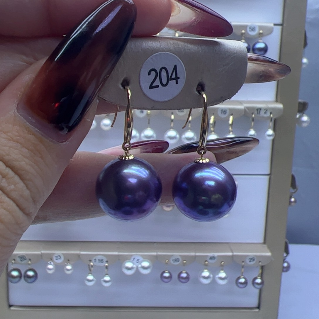 淡水珍珠耳饰18K金镶嵌