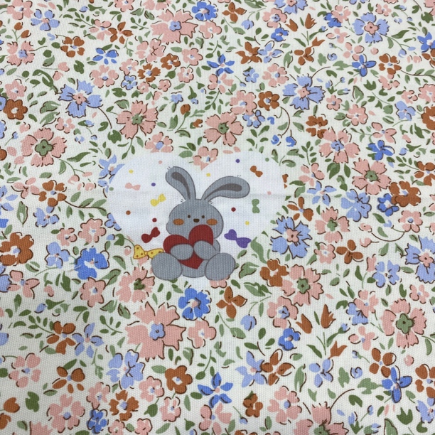 加厚粗布2.5米×2.4米花兔兔加工床单