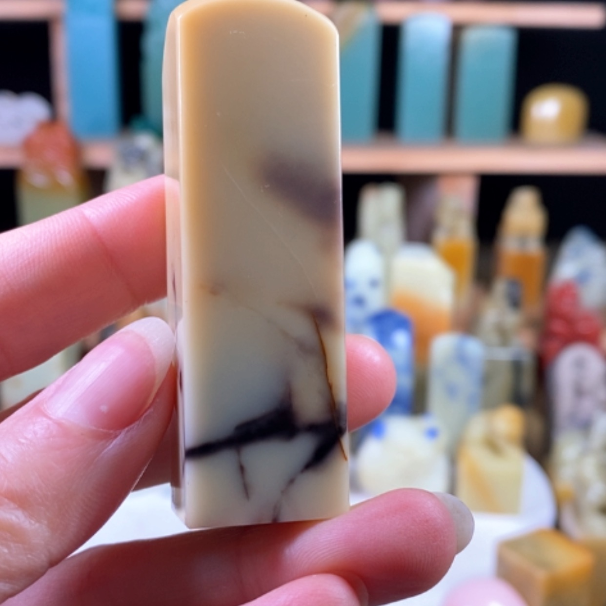 【闪购商品】青田石封门水墨黄果……