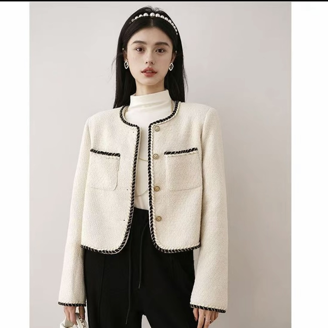 米色小香风外套秋轻熟风高级感外套女A316