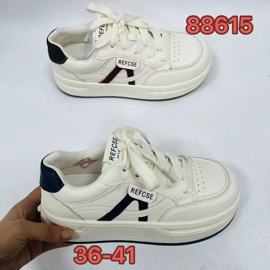 田园闺蜜~经典百搭女士秋季小白鞋88615（鞋跟4.5厘米左右）