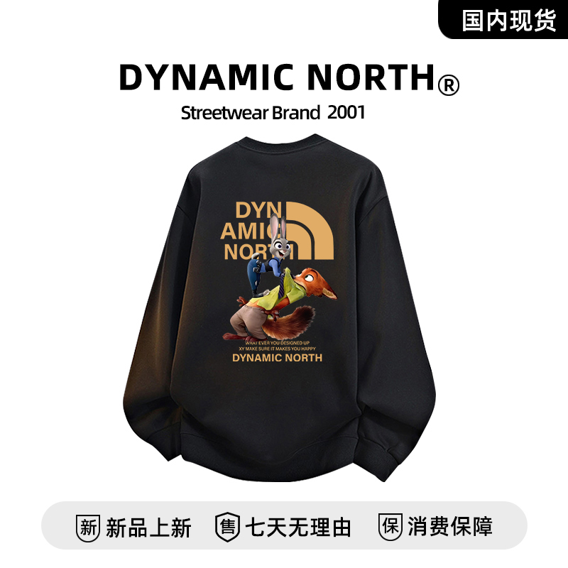 动感北面加厚男士卫衣2025秋冬季新情侣同款秋冬保暖上衣休闲百搭