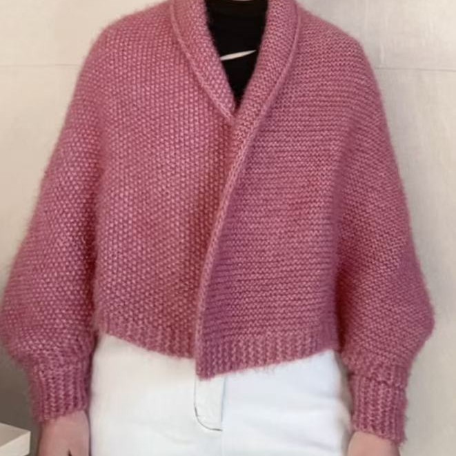 【时尚披肩毛衣】纯色手染超柔松鼠绒毛线手工编织送工具教程【优质】