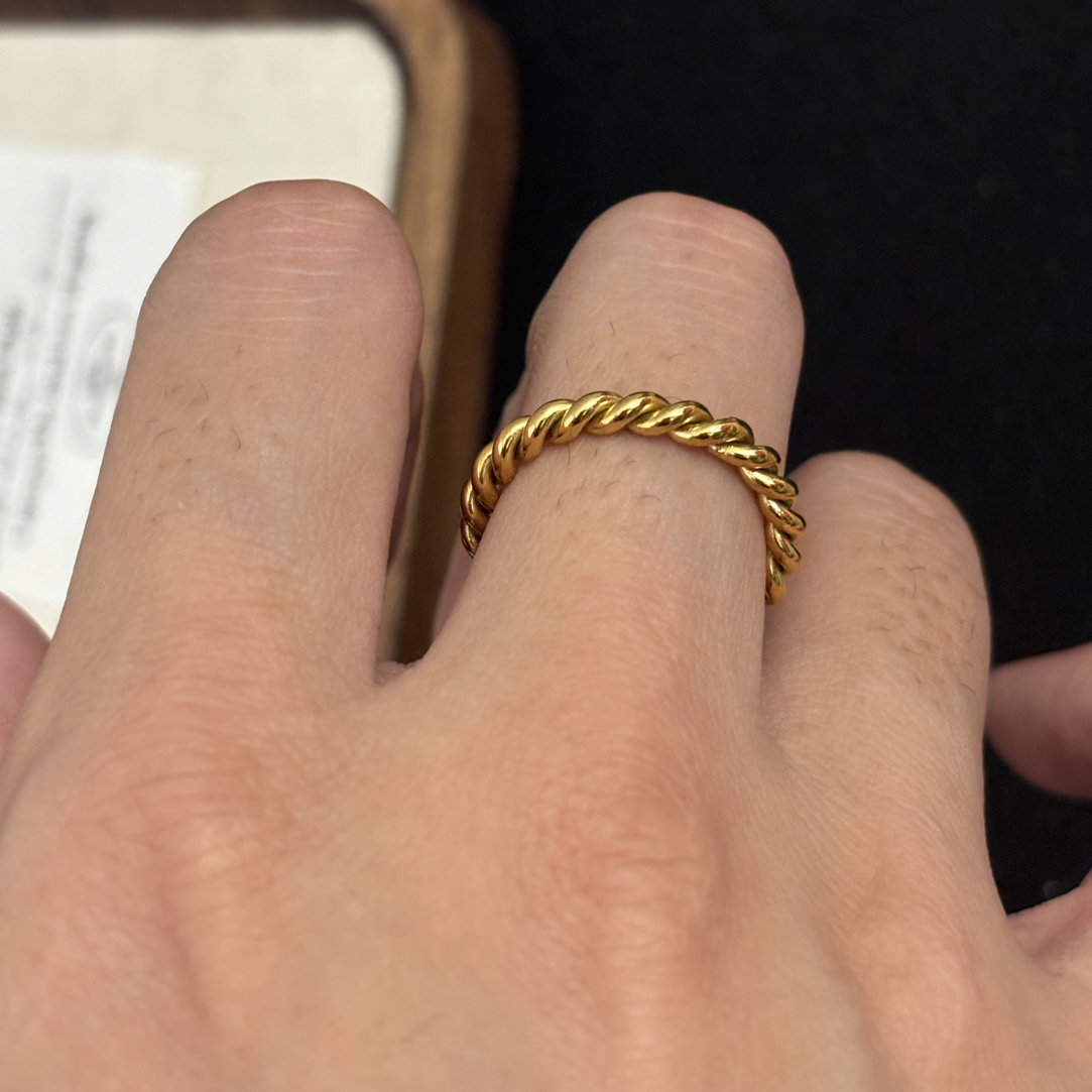 钛钢戒指 中号麻花戒指