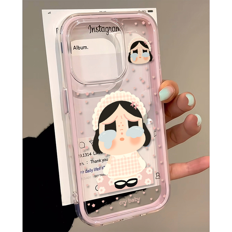 奥菲顿满屏小爱心哭娃适用iPhone17/16pro炫彩手机壳苹果15/14/13