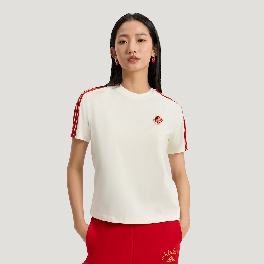 Adidas 新年款极简风春夏宽松运动时尚百搭经典圆领短袖 KV0507