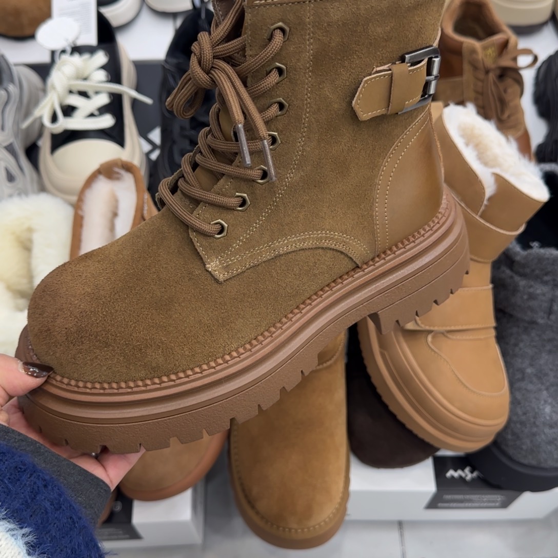 牛皮（革）玛莎玛索马丁靴三七码驼色