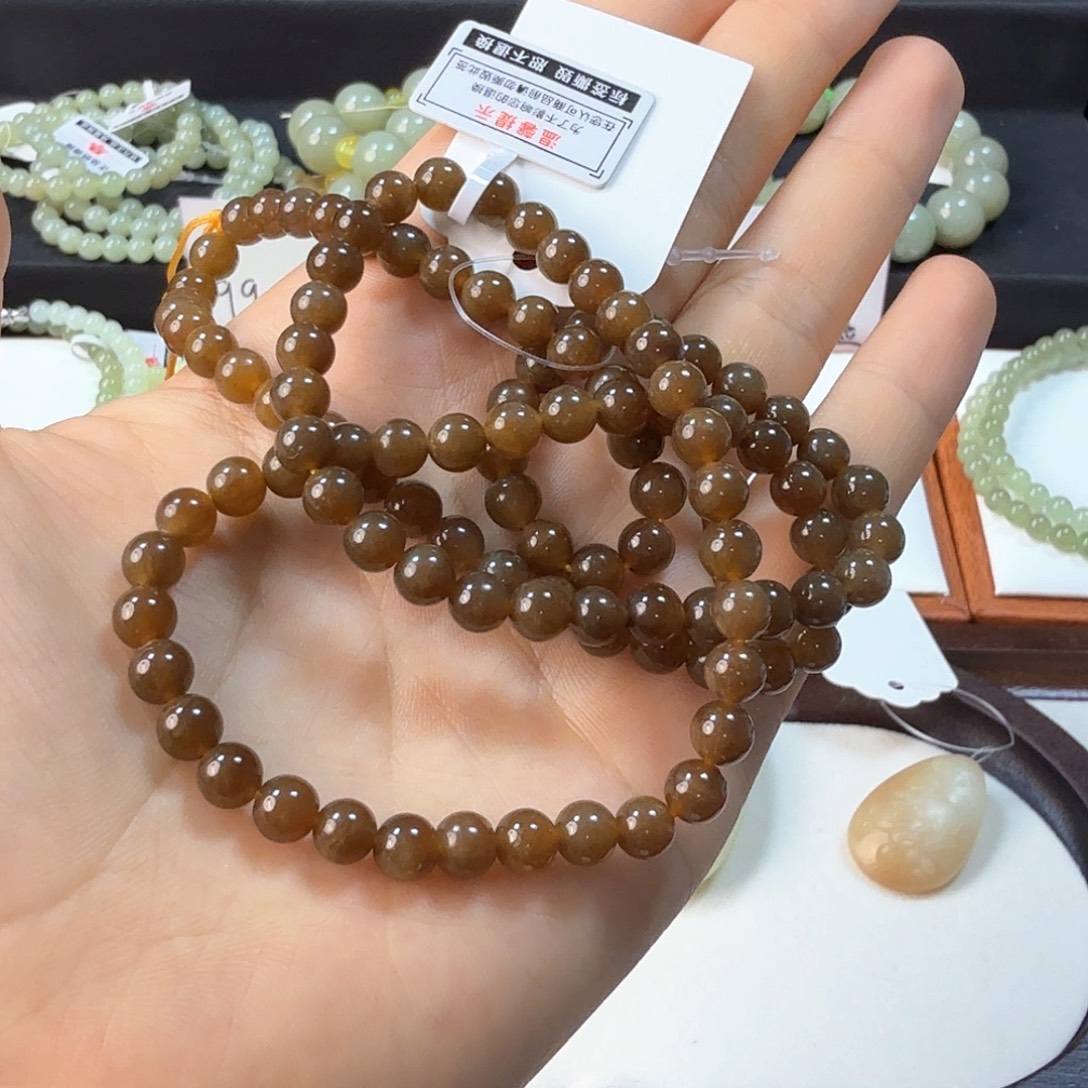手链未镶嵌和田玉（糖玉）