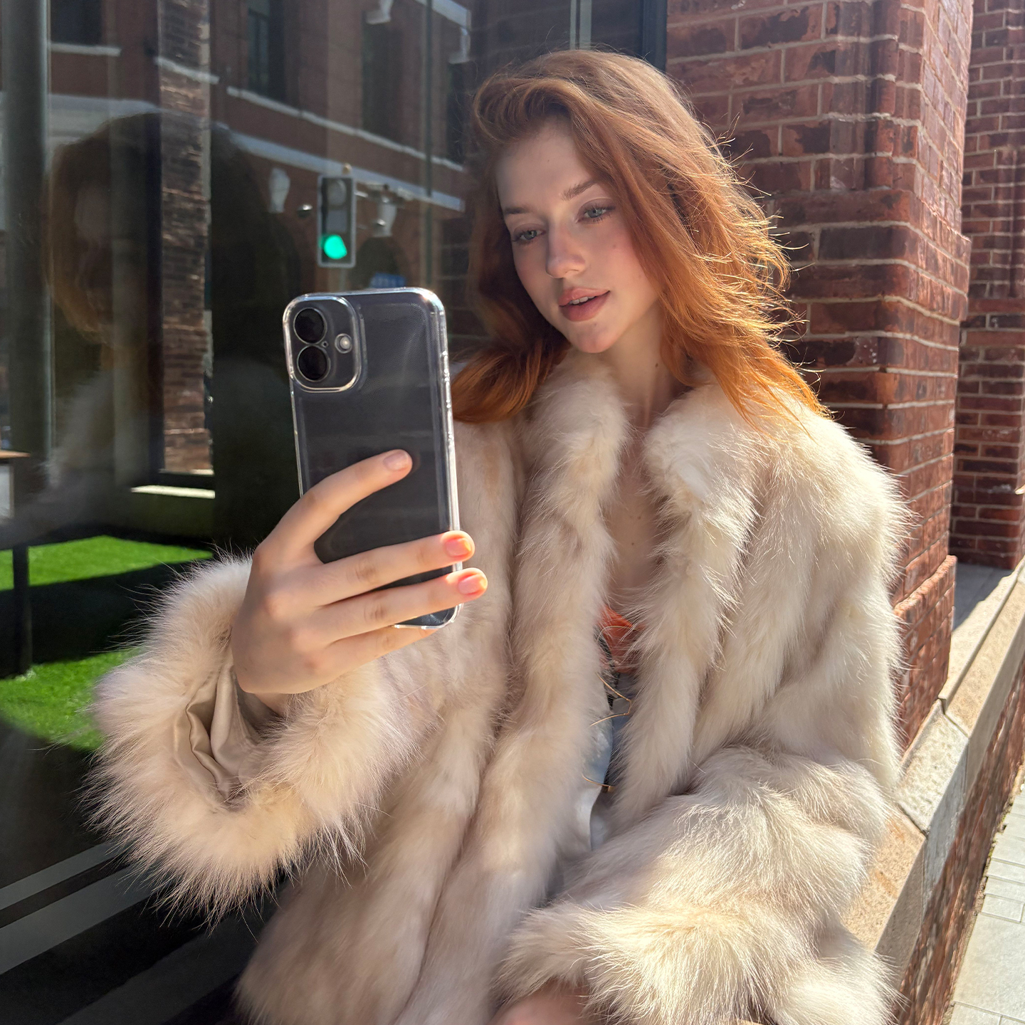 北麋「中古博主」进口双色貉子毛立领年轻款皮草外套女毛毛大衣新款