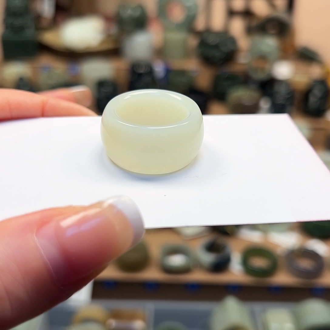 蛇纹石玉未镶嵌戒指18号