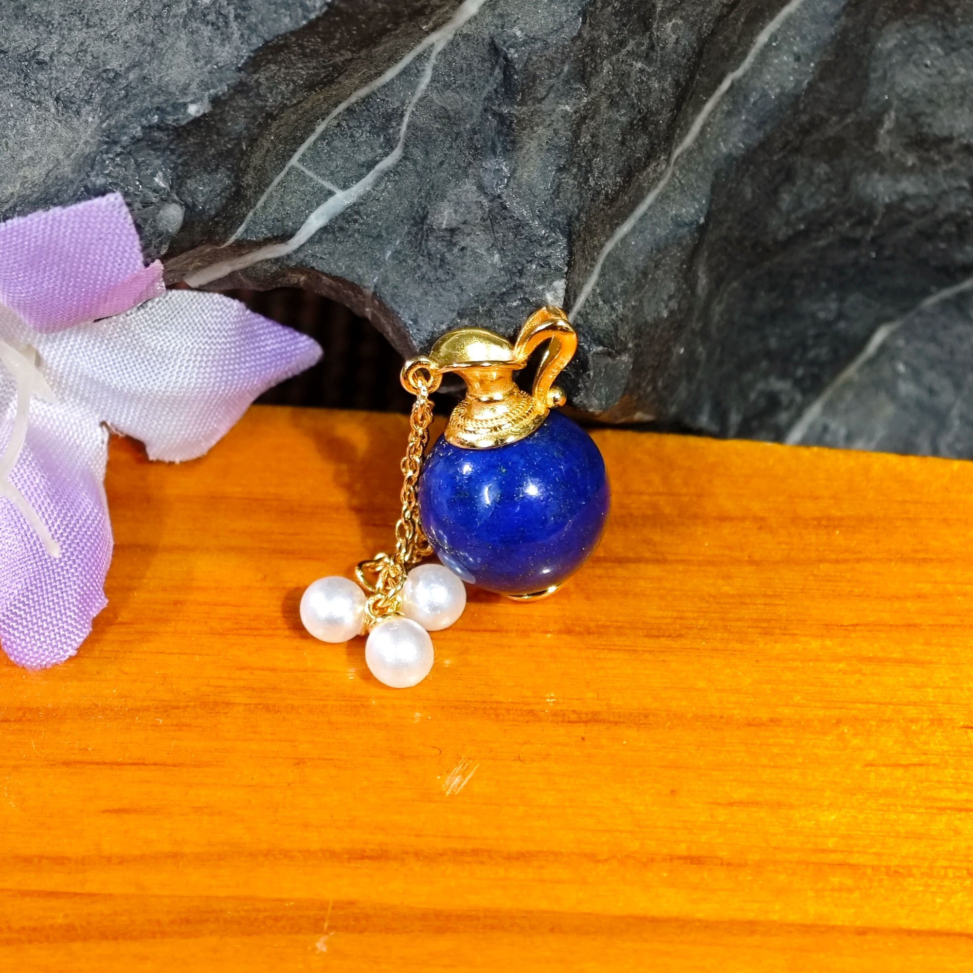 许愿瓶 s925青金石流苏吊坠 5198