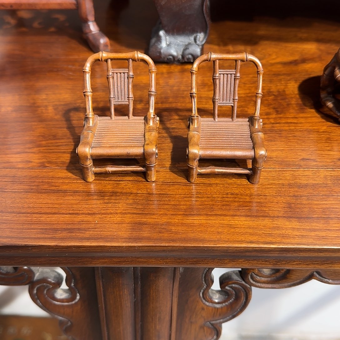 恩***木复古装饰摆件木雕小椅子摆件高5.5厘米