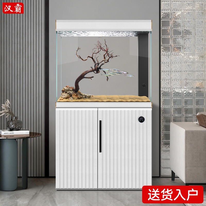 汉霸超白玻璃鱼缸客厅2025新款大型落地家用底滤金鱼缸