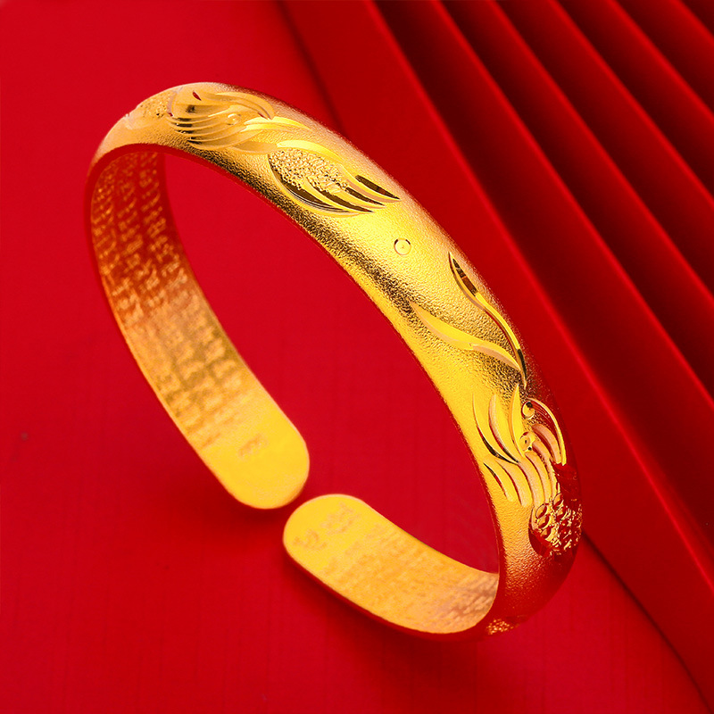 合金手镯 【龙凤呈祥心经开口手镯】气质时尚经典