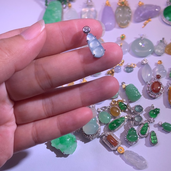 翡翠银S925镶嵌颈饰