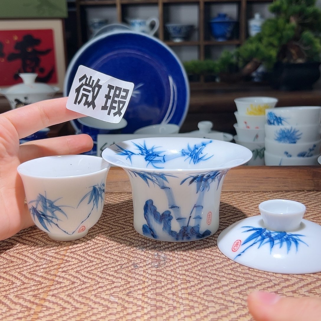 【闪购商品】微瑕 手绘 盖碗