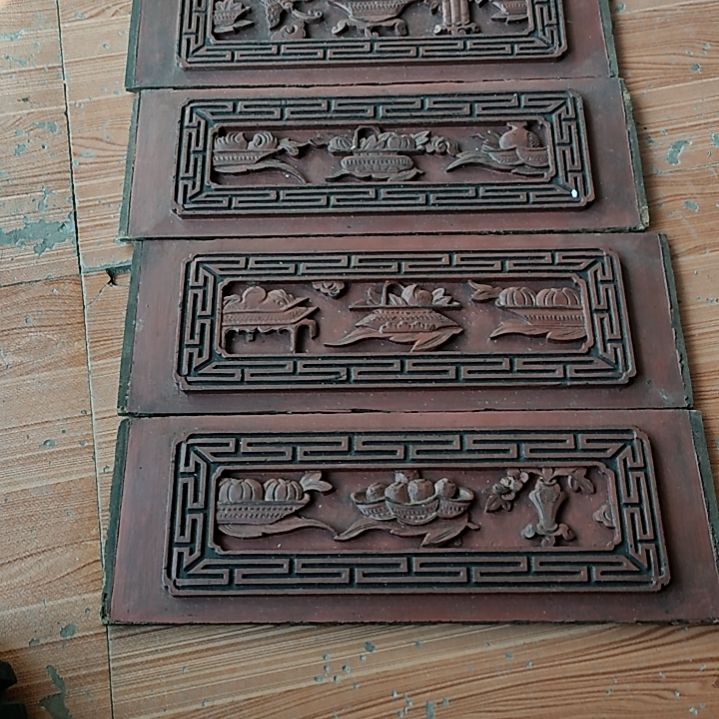 香樟木开****！木雕花板，一物一拍。