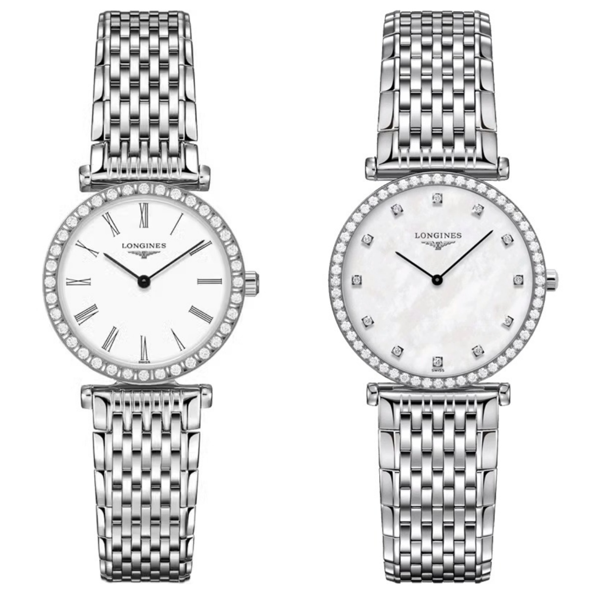 99新 Longines/浪琴 嘉岚341/石英/外圈镶钻/表径24mm/女士腕表