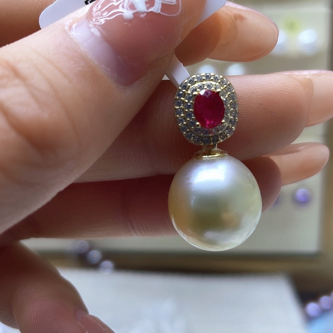 海水珍珠颈饰银S925镶嵌