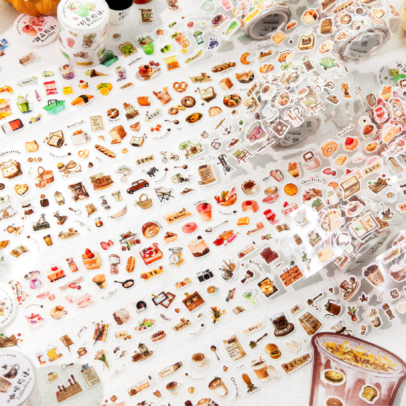 暮光 水果物语系列合成纸闪砂模切胶带 6款