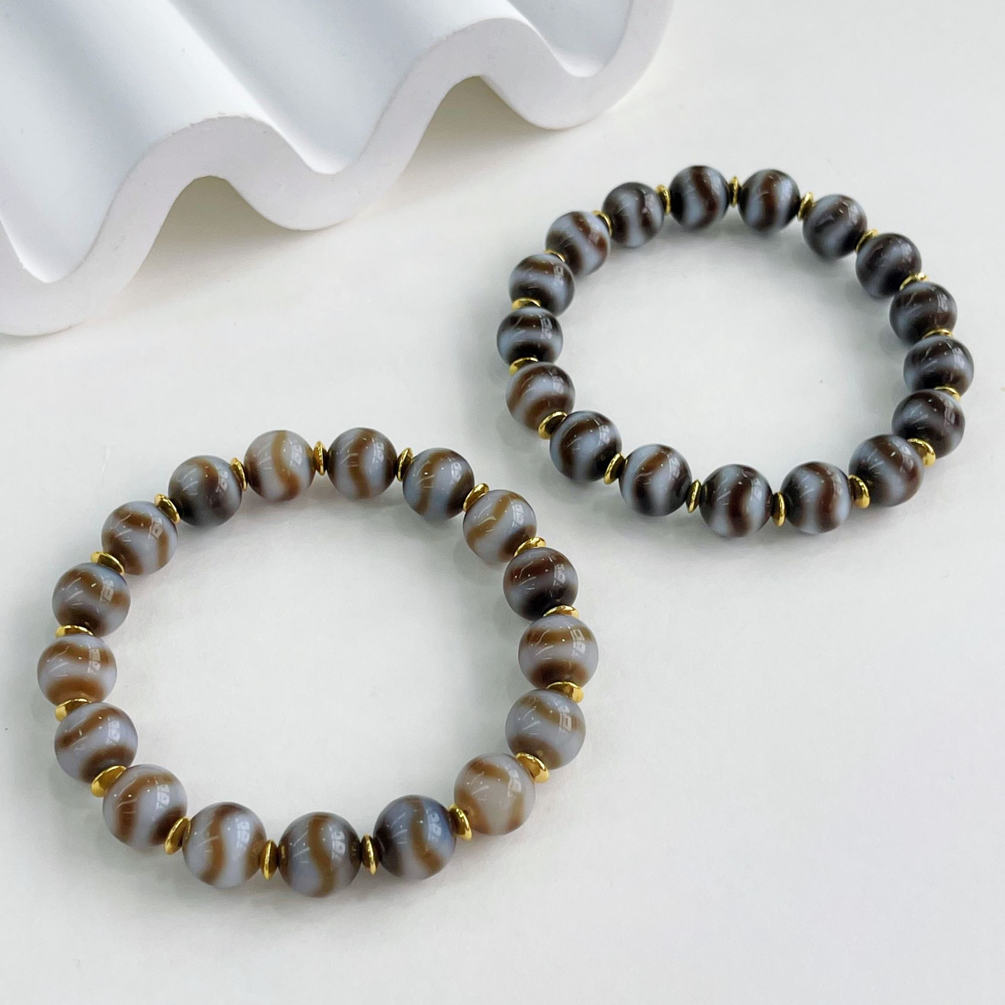 【小宝珠宝】3 T24458-玛瑙DIY单圈手串-多样性发其一-9.5mm